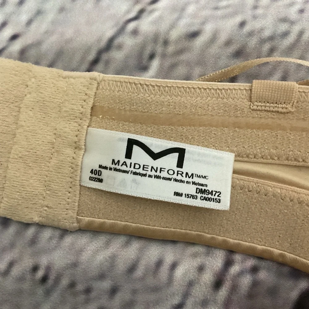 Maidenform Nude Strapless Stay Up Power Band Bra 40D NWT
